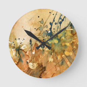 Horloge Ronde Aquarelle abstraite et vieil arrière - plan