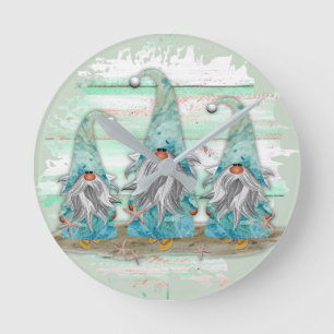 Horloge Ronde Aquarelle bleu tropical