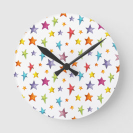Horloge Ronde Aquarelle couleur étoiles lancer oreiller