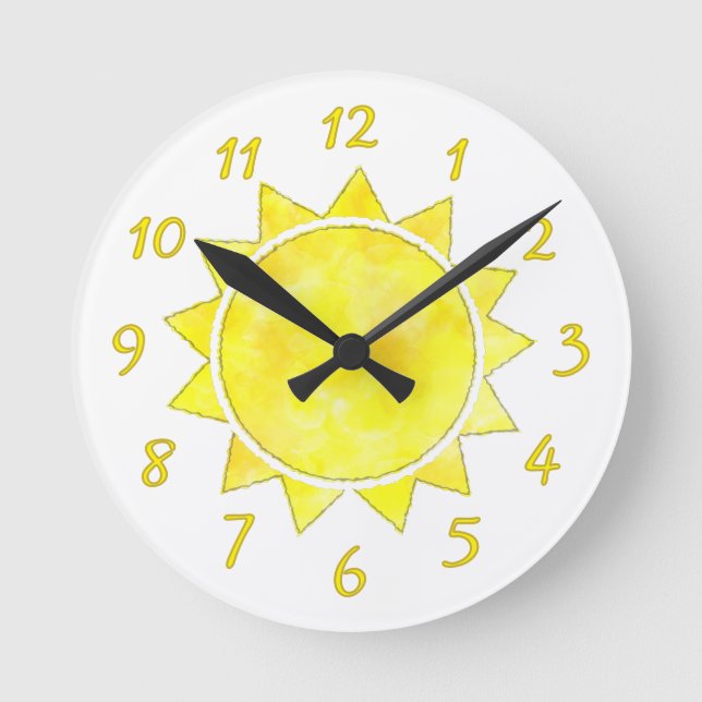 Horloge Ronde Aquarelle jaune (Recto)