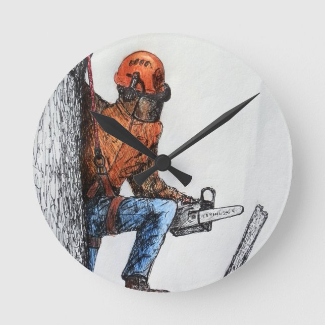 Horloge Ronde Arboriste Tree Surgeon (Recto)