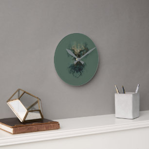 Horloge Ronde Arbre de crâne Surréaliste Nature sombre
