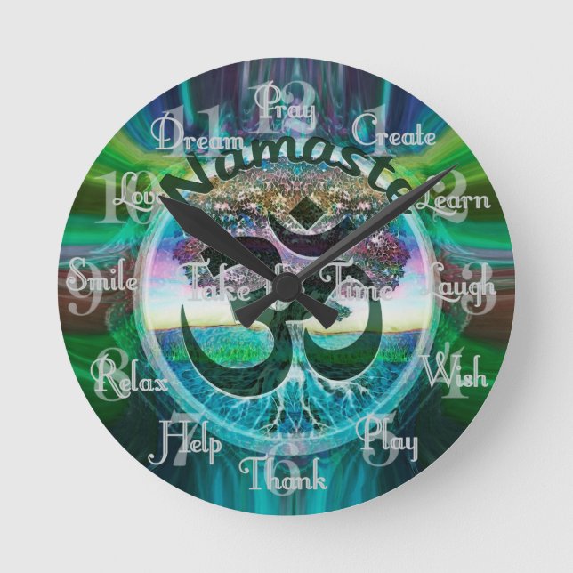 Horloge Ronde Arbre de vie Namaste (Recto)