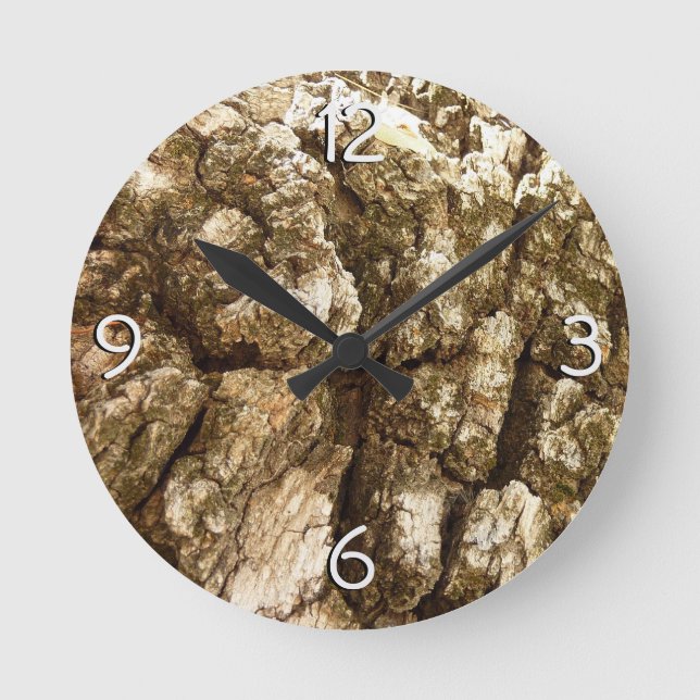 Horloge Ronde Arbre écorce II Conception texturée naturelle (Recto)
