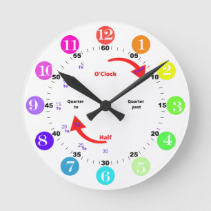 Horloge Ronde Arc en arc-en-ciel