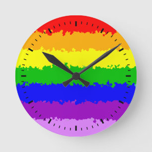 Horloge Ronde Arc en ciel lumineux et beau