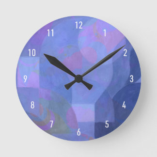 Horloge Ronde Arches de minuit - Indigo Géométrie Abstraite
