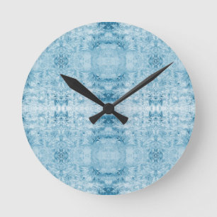 Horloge Ronde Arctic Pulse Motif de plume bleu et blanc