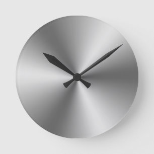 Horloge Ronde Argent métallique look gris
