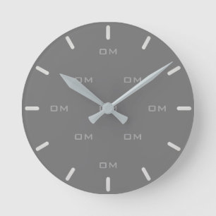 Horloge Ronde Argent personnalisé et gris poussière
