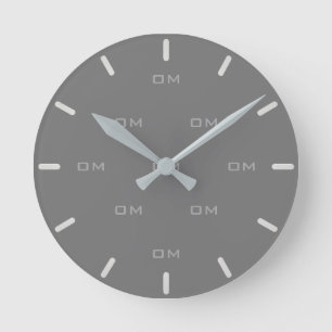 Horloge Ronde Argent personnalisé poussière et gris