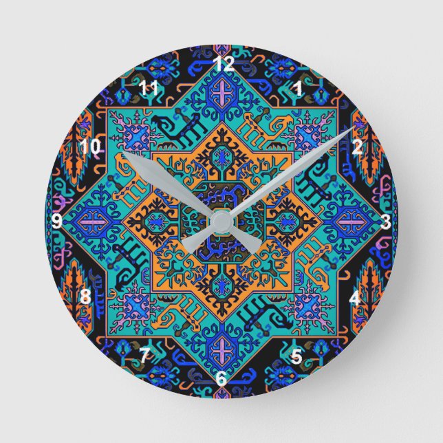 Horloge Ronde Armenian Artwork Acrylique Wall Clock (Recto)