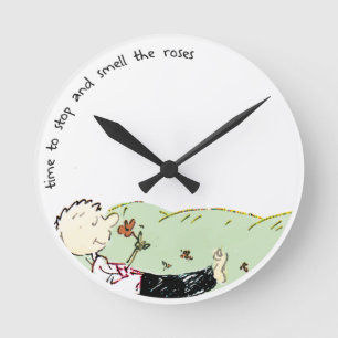 Horloge Ronde arrêtez et sentez les roses