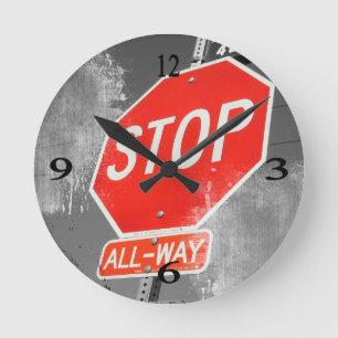 Horloge Ronde Arrêtez le signe