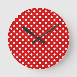 Horloge Ronde Arrière - plan à points Polka