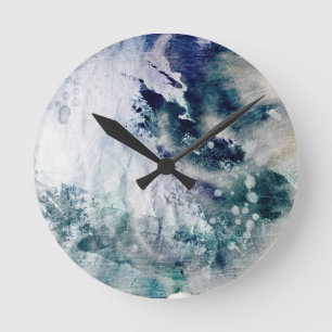 Horloge Ronde Arrière - plan abstrait d'aquarelle sur le papier