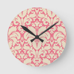Horloge Ronde Arrière - plan baroque 2 de damassé de style