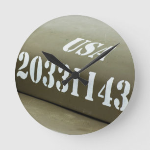 Horloge Ronde Arrière - plan de capot de jeep de l'armée