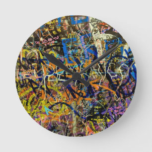 Horloge Ronde Arrière - plan de graffiti