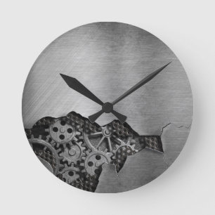 Horloge Ronde Arrière - plan en métal avec des dommages
