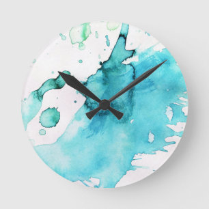 Horloge Ronde Arrière - plan peint à la main 2 d'aquarelle