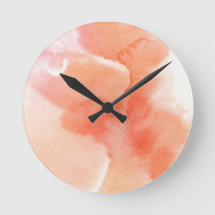 Horloge Ronde Arrière - plan peint à la main d'aquarelle