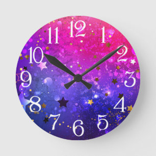Horloge Ronde Arrière - plan rose brillant