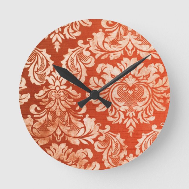 Horloge Ronde Arrière - plan vintage floral de papier peint (Recto)