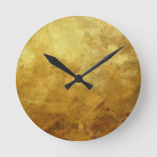 Horloge Ronde art abstrait peint arrière - plan en couleur or