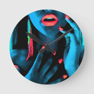 Horloge Ronde Art au néon