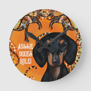 HORLOGE RONDE ART AUSTRALIEN