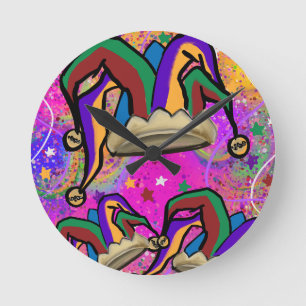 HORLOGE RONDE ART DE MARDI GRAS