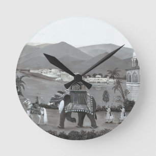 Horloge Ronde Art du patrimoine indien imprimé
