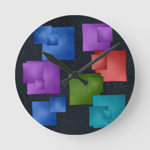Horloge Ronde Art Moderne en Verre Fusionné Servante