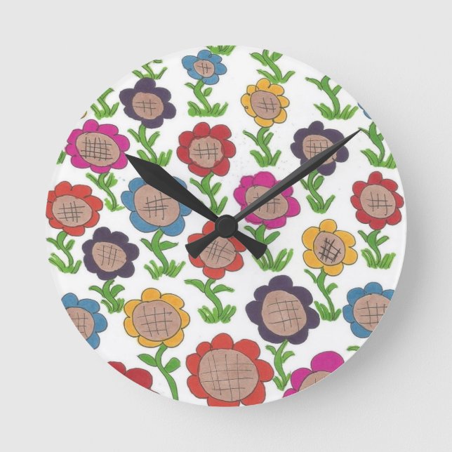 Horloge Ronde Art Motif de jardin sans fin (Recto)