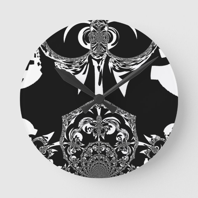 Horloge Ronde Art noir et blanc africain (Recto)