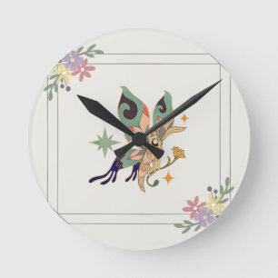 Horloge Ronde Art papillon, Design graphique