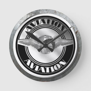 Horloge Ronde Art vintage d'aviation