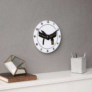 Horloge Ronde Arts martiaux 4e degré Ceinture noire