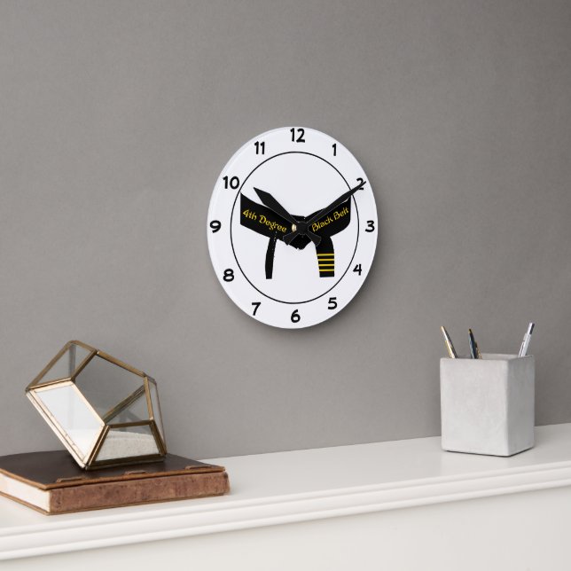 Horloge Ronde Arts martiaux 4e degré Ceinture noire (Bureau)