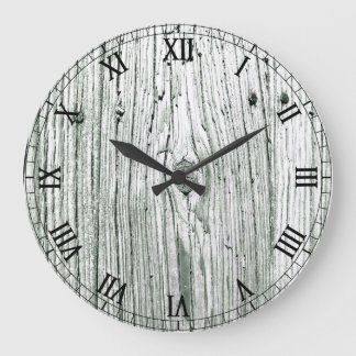 Horloge Ronde Aspect rustique Blanc Toné Roman Numérique Grande 