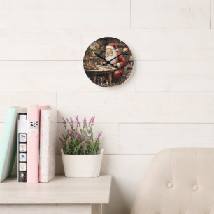 Horloge Ronde Atelier de père Noël Whimsy