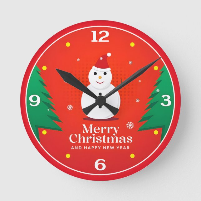 Horloge Ronde Atlas Space Christmas Retro Humor 2025  (Recto)