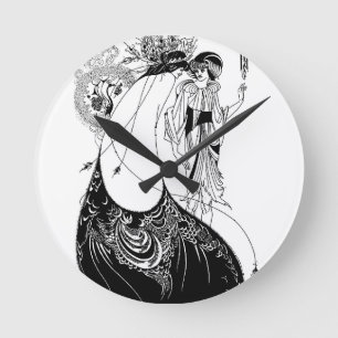 Horloge Ronde Aubrey Beardsley La jupe du paon Art nouveau