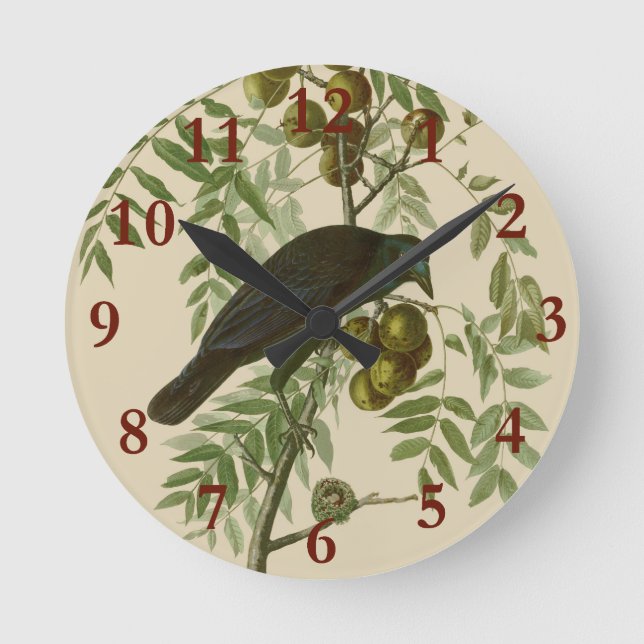 Horloge Ronde Audubon American Crow Black Bird (Recto)