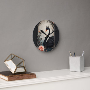 Horloge Ronde Aussi rare qu'un cygne noir, intemporel comme le v