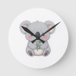 Horloge Ronde Autocollant de koala bébé mignon