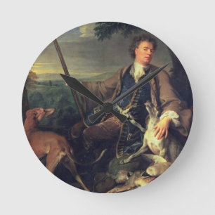 Horloge Ronde Autoportrait comme chasseur, 1699 (huile sur toile