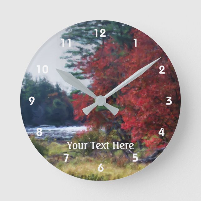 Horloge Ronde Autumn Trees Bordering Pond Nature (Recto)