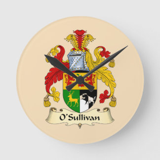 Horloge ronde aux armoiries de la famille O'Sulliv